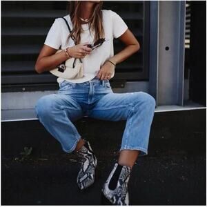 PAIGE Snake Print Ankle Boots